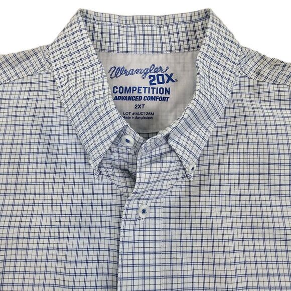 Wrangler 20X Competition Shirt Mens 2XT Plaid Western Rodeo Button New - Picture 3 of 16